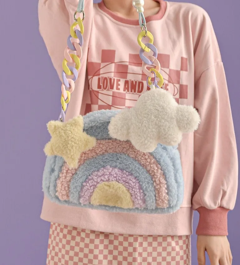 Pastel Rainbow Cloud Purse