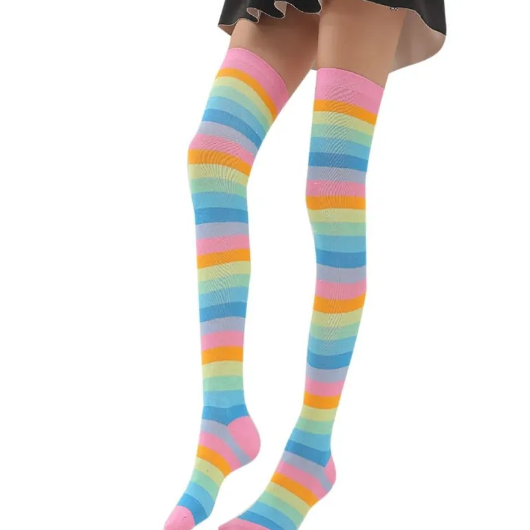 Pastel Rainbow Thigh Highs