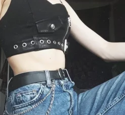 Patchwork Plaid Crop Top