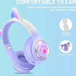Paw Print Cat Ear Gaming Headphones