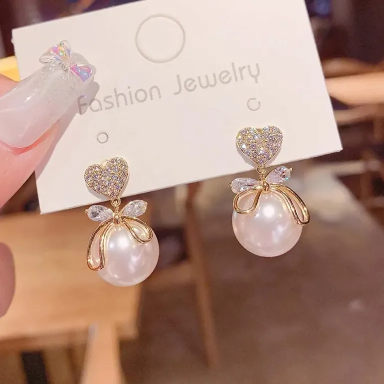 Pearls & Ribbons Earrings