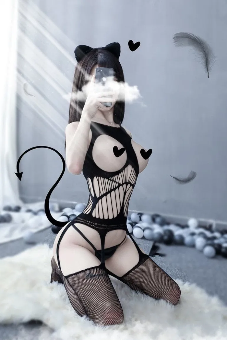 Peekaboo Fishnet Bodysuit