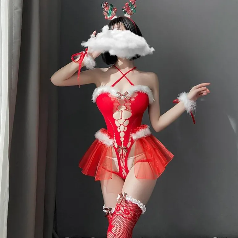 Peekaboo Mrs. Clause Lingerie Set