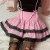 Pink Black Layered Skirt
