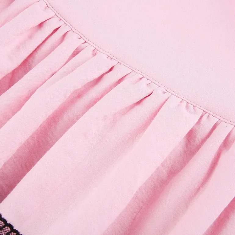 Pink Black Layered Skirt