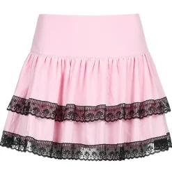 Pink Black Layered Skirt