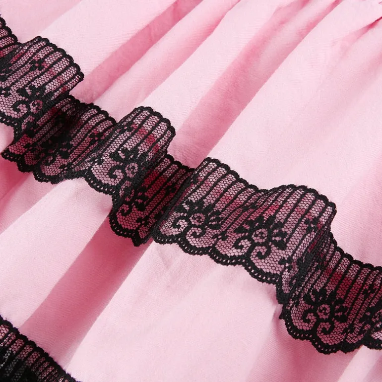Pink Black Layered Skirt