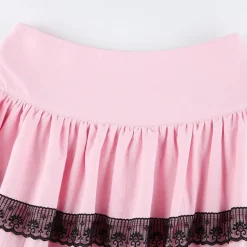 Pink Black Layered Skirt