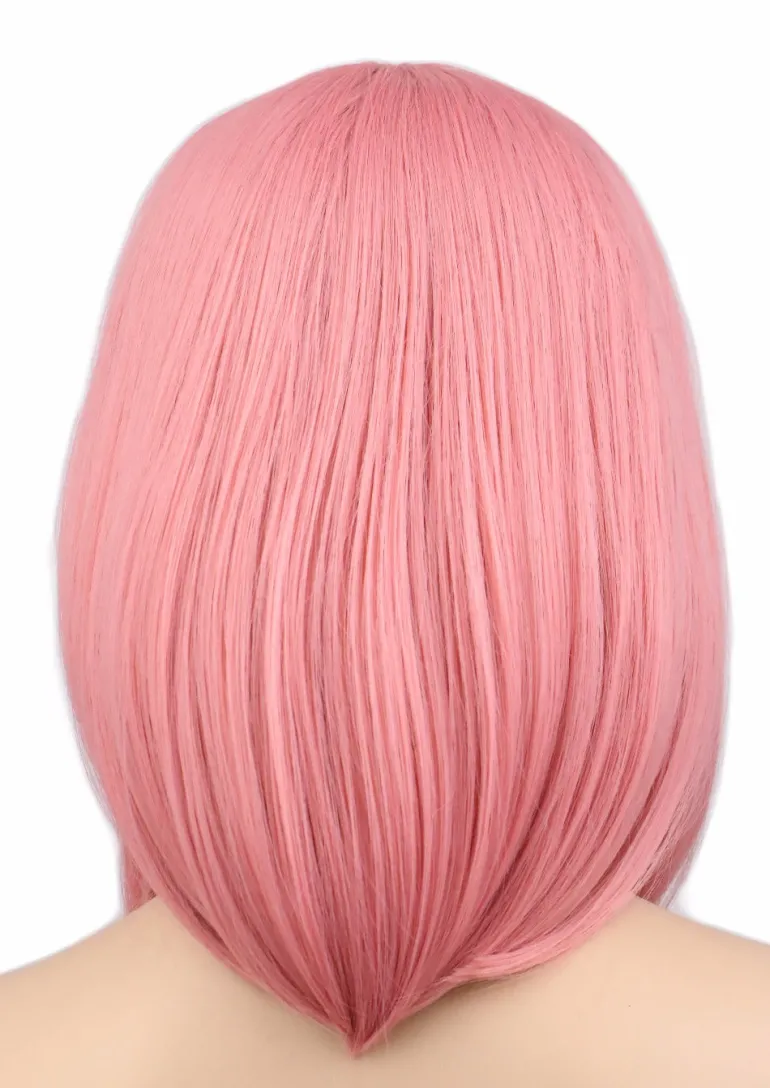 Pink Bob With Fringe Wig