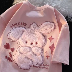 Pink Bunny Fluffy Tee