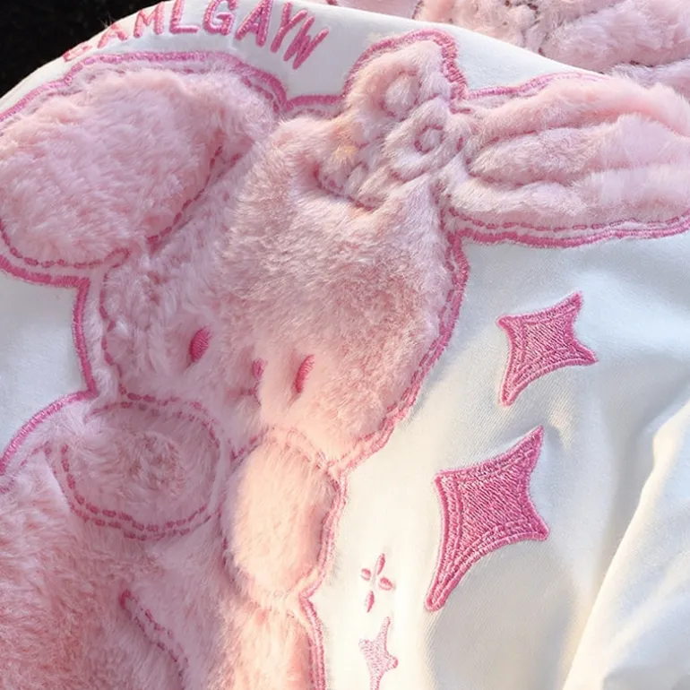Pink Bunny Fluffy Tee