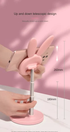 Pink Bunny Telescopic Phone Stand