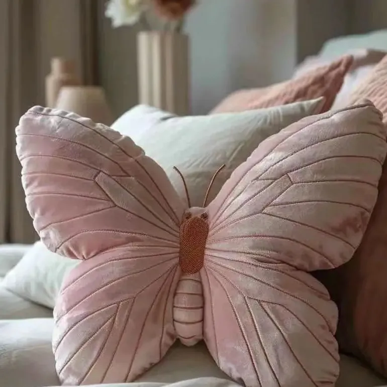 Pink Butterfly Pillow