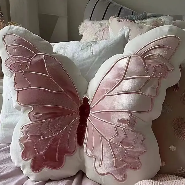 Pink Butterfly Pillow