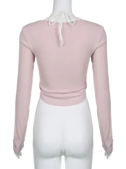 Pink Button Up Lace Cardigan