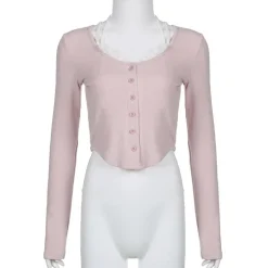 Pink Button Up Lace Cardigan