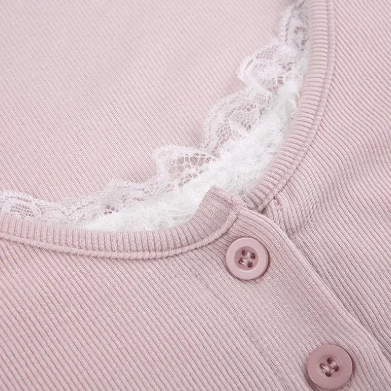 Pink Button Up Lace Cardigan
