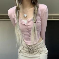 Pink Button Up Lace Cardigan