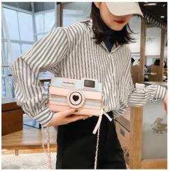 Pink Camera Shoulder Bag