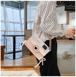 Pink Camera Shoulder Bag