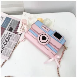 Pink Camera Shoulder Bag