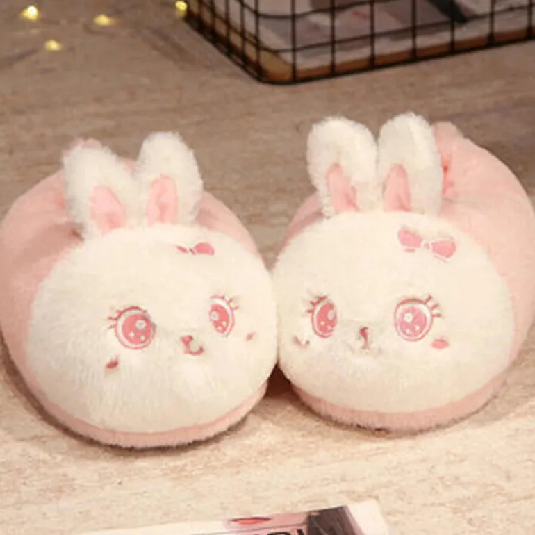 Pink Kawaii Bunny Slippers