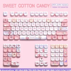 Pink Kawaii Teddy Keycaps Set