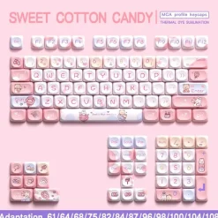 Pink Kawaii Teddy Keycaps Set