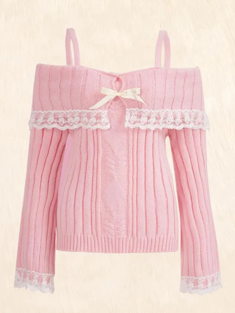 Pink Knit Princess Sweater