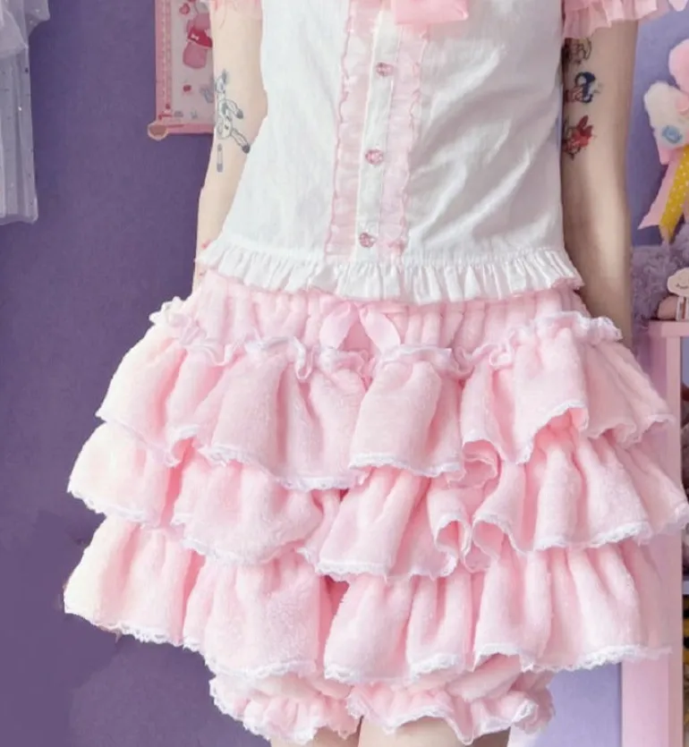 Pink Layered Cake Bloomer Shorts