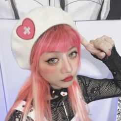 Pink Menhera Nurse Beret