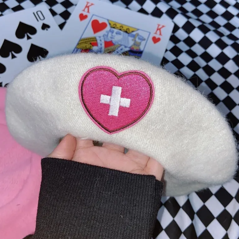 Pink Menhera Nurse Beret