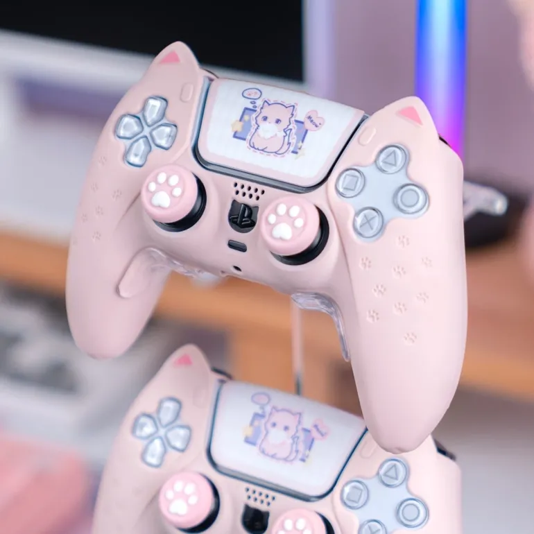 Pink Neko PS5 & Switch Controller Covers
