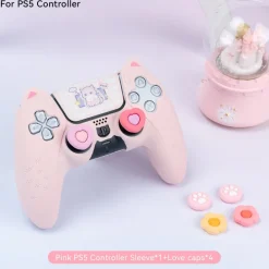 Pink Neko PS5 & Switch Controller Covers