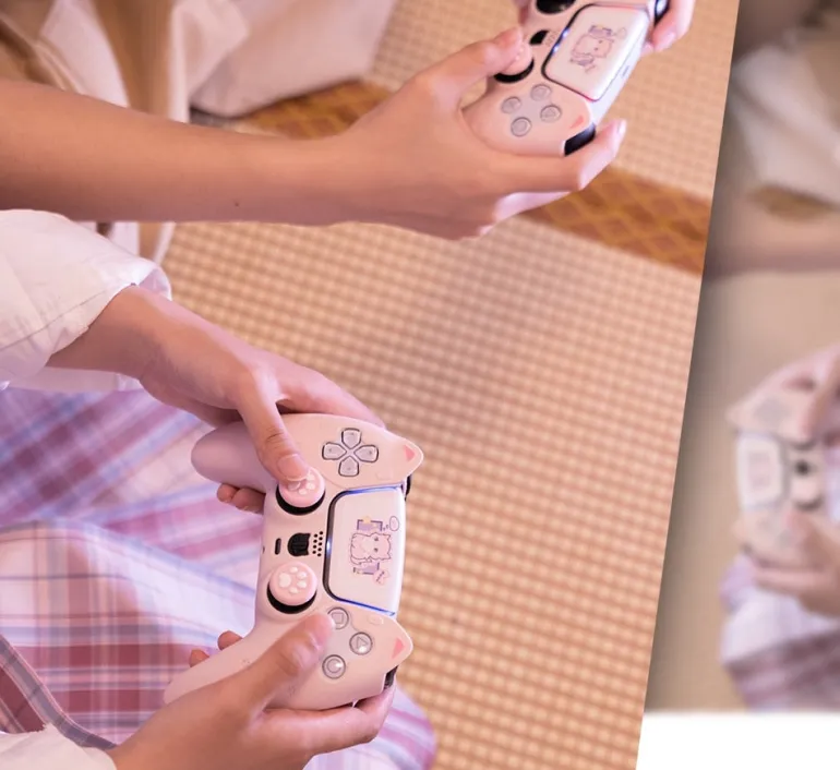 Pink Neko PS5 & Switch Controller Covers