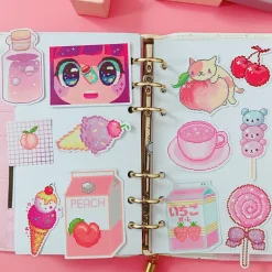 Pink Pixelated Laser Cut Sticker Pack