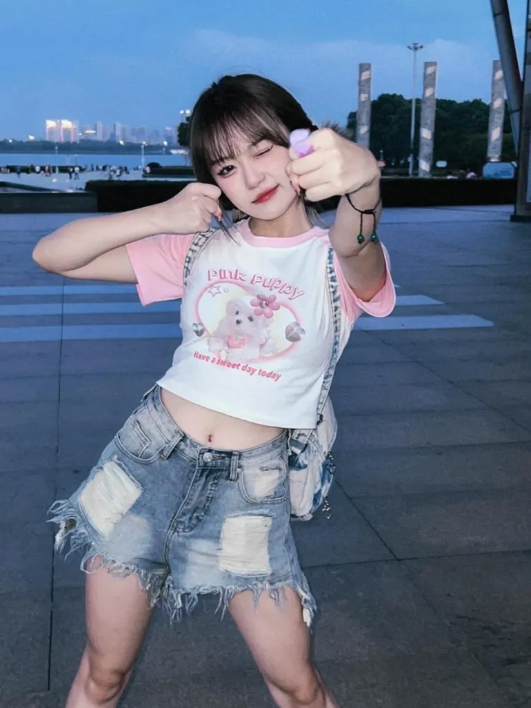 Pink Puppy Crop Top