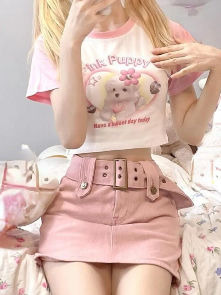 Pink Puppy Crop Top