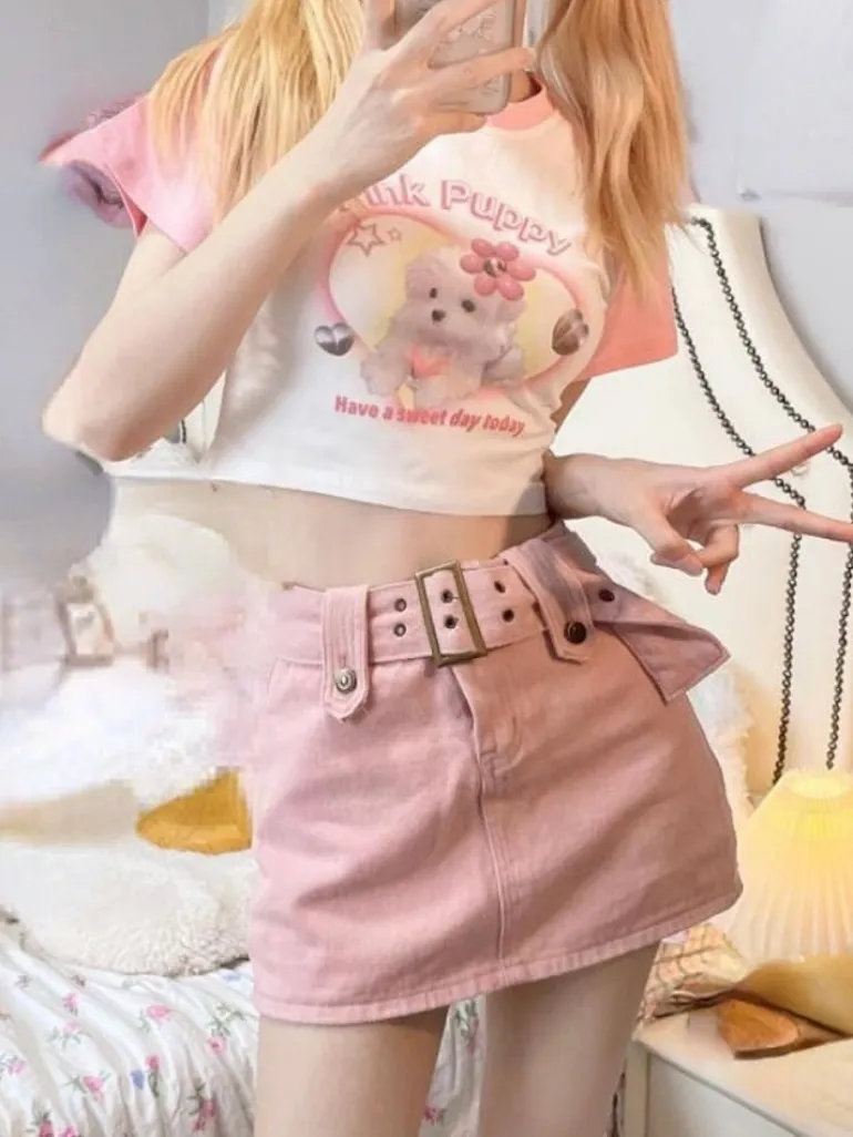 Pink Puppy Crop Top