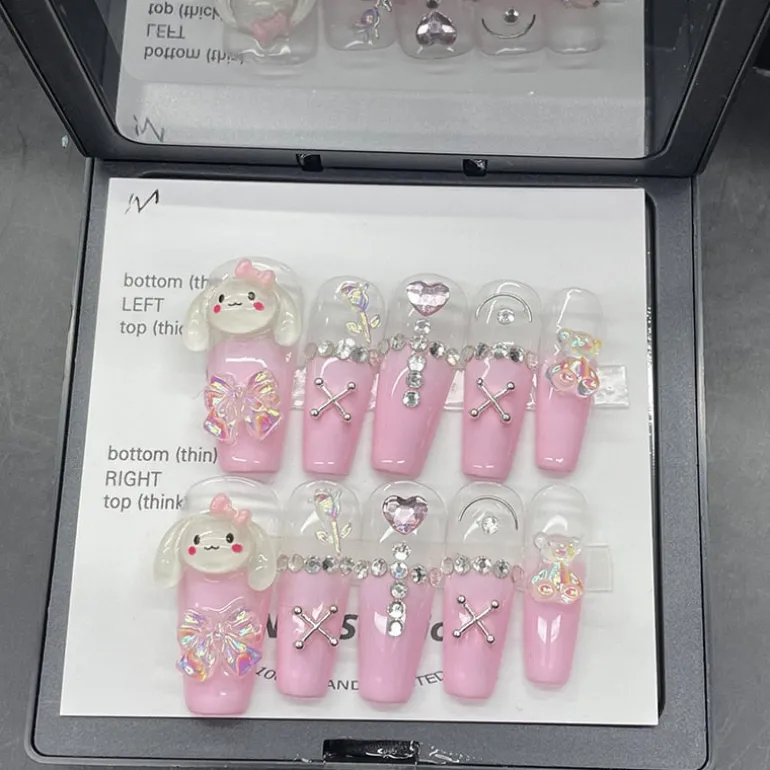 Pink Puppy Press On Nails