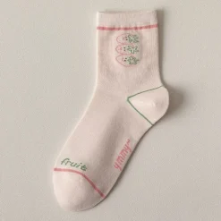 Pink Strawberry Cotton Socks