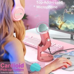 Pink USB Condenser Studio Microphone