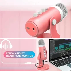 Pink USB Condenser Studio Microphone