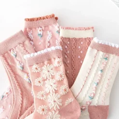 Pink Vintage Floral Sock Set