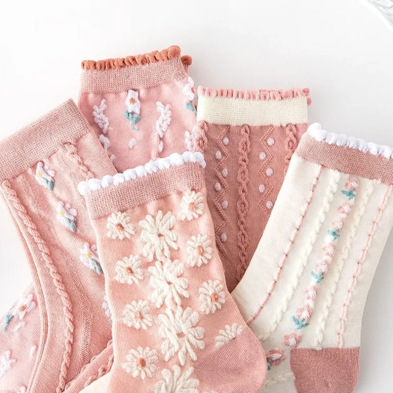 Pink Vintage Floral Sock Set