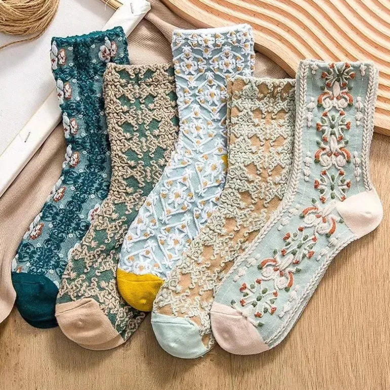 Pink Vintage Floral Sock Set