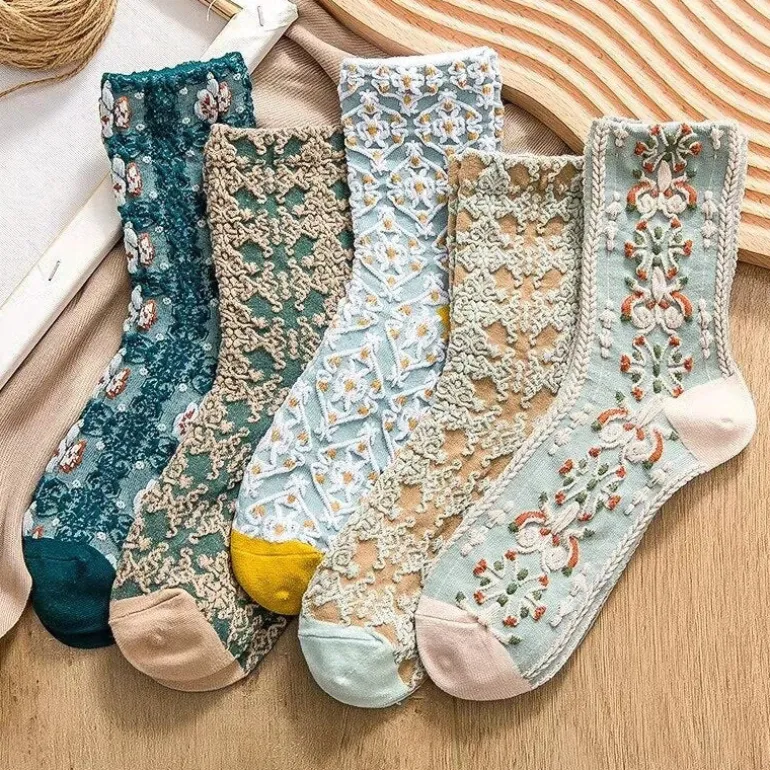 Pink Vintage Floral Sock Set