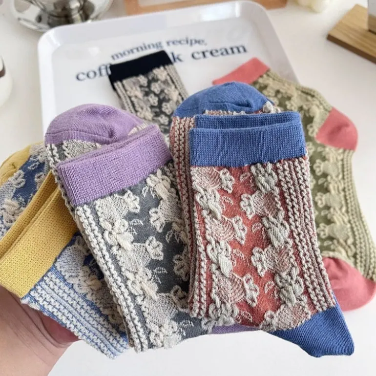 Pink Vintage Floral Sock Set