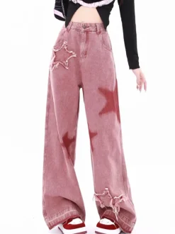 Pink Y2K Star Girl Jeans