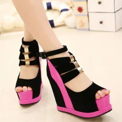 Platform Peep Toe Wedges